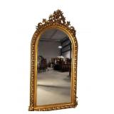 MONUMENTAL GOLD HEAVY CARVED BEVELLED MIRROR