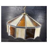 LEADED GLASS HANGING CHANDELIER