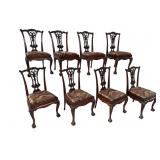 8 SOLID MAHOGANY CHIPPENDALE CHAIRS