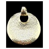 DESIGNER MILOR ITALY STERLING PENDANT GOLD TONE;