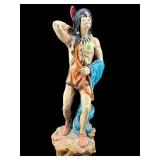 32 IN CHALKWARE INDIAN SCULPTURE