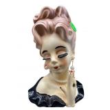 VINTAGE LADY HEAD VASE