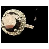 14K FANCY BLACK AND COLORLESS DIAMOND RING