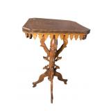 WALNUT VICTORIAN HEAVY CARVED PLANT TABLE