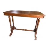 WALNUT 19TH CENT. STRETCHER BASE TABLE