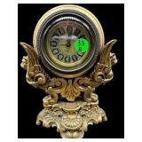 ANTIQUE ORNATE BRASS WINGED GRIFFIN DESK ALARM