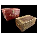 LOT OF 2 ASIAN CARVED LACQUERED BOXES