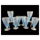8 FOSTORIA ICE BLUE VERSAILLES ELEGANT FOOTED