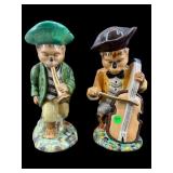 2 PORCELAIN MUSICAL MONKEYS