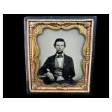 ANTIQUE AMBROTYPE OF MALE IN CHAIR