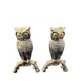 PR CAST IRON OWL ANDIRONS