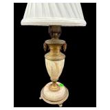 ONYX AND BRASS URN TABLE LAMP