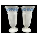2 WEDGWOOD QUEENSWARE TALL VASES