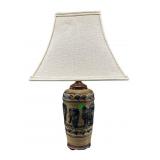 STONEWARE ELEPHANT MOTIF TABLE LAMP