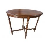 WALNUT OVAL CLEAN STRETCHER BASE TABLE