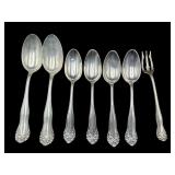 LOT OF 6 STERLING SPOONS AND 1 FORK