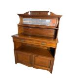 MAHOGANY EDWARDIAN SERVER WITH MIRROR