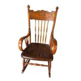 CARVED OAK CHILD SIZE BENTWOOD ROCKER
