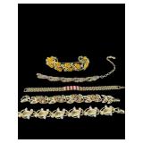 LOT OF 5 VINTAGE COSTUME JEWELRY BRACELETS