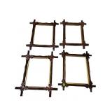 LOT OF 4 WALNUT SALESMAN SAMPLER FRAMES