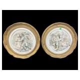 2 ALEXANDER BACKER CO. CHALKWARE FIGURAL WALL