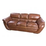 LEATHER SUPERB CREATIONS BROWN SOFA