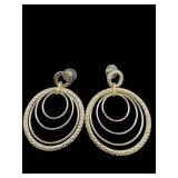 DESIGNER GOLD TONE MULTI HOOP EARRINGS