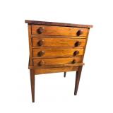 BLACK WALNUT CUSTOM 4 DRAWER SPOOL CABINET