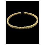DESIGNER ITALY GOLD OVER STERLING BANGLE CUFF