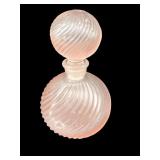 FROSTED PINK PERFUME BOTTLE WITH STOPPER