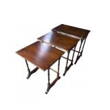 SET OF ETHAN ALLEN CHERRY STACKING TABLES