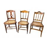 LOT OF 3 WALNUT VICTORIAN CHAIRS
