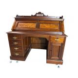 EXTRA LARGE WALNUT WITH BURL SLANT FRONT KNEE