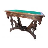 WALNUT VICTORIAN 1 DRAWER LIBRARY TABLE