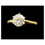 14k .95 CT DIAMOND ENGAGEMENT RING; size 6 3/4,