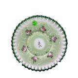 RARE FENTON EMERALD CREST 1940S CHARLETON PAINTED