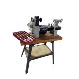 DELTA TYPE 1 LATHE WITH TABLE AND TOOLS