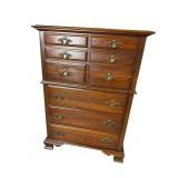YOUNG HINKLE SOLID CHERRY CHEST ON CHEST