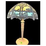 ANTIQUE ML COMPANY SLAG GLASS LAMP AS IS