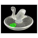 LALIQUE SWAN IN THE FOUNTAIN RING DISH
