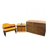 3 PC LOT WOODEN DECOR ITEMS