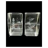 PR OF LASER ETCHED CRYSTAL PAPERWEIGHTS