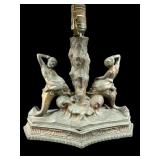 SPELTER FIGURAL CHERUB TABLE LAMP, AS IS