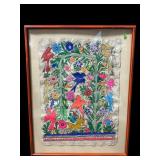 BIRD PAINTING ON PAPYRUS PAPER