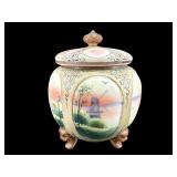 ANTIQUE HAND PAINTED NIPPON CARTOUCHE 7 IN