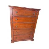 SOLID CHERRY 5 DRAWER TALL CHEST
