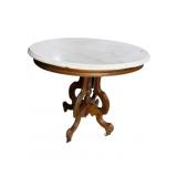 OVAL VICTORIAN MARBLE TOP TABLE