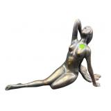 MODERN BRONZE SCULPTURE OF LOUNGING NUDE WOMAN