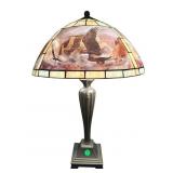 TIFFANY STYLE EAGLE 2 LIGHT TABLE LAMP