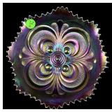 ANTIQUE IMPERIAL CARNIVAL GLASS AMETHYST EMBOSSED